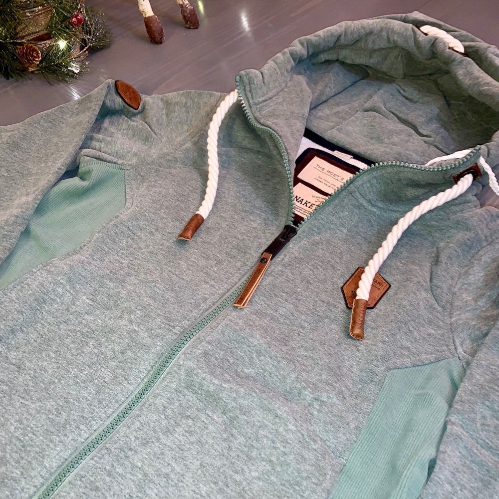 Men’s naketano full zip green hoodie medium